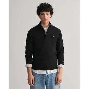Erkek Siyah Regular Fit Yarım Fermuarlı Kazak 87213.5