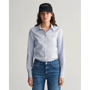 Kadın Mavi Slim Fit Klasik Yaka Logolu Oxford Gömlek 4300141.455