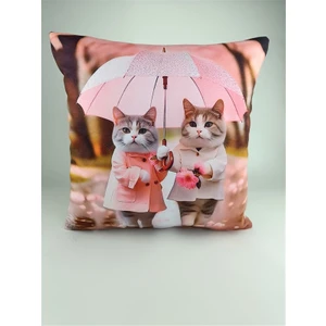 Mrs.gugar Kedi Desenli Kırlent Kılıfı -99