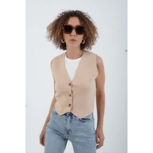 Zelish My Sister Bej Triko Yelek