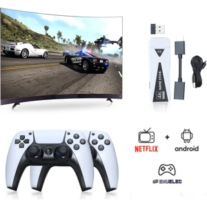 Taşınabilir Retro Kablosuz Atari Oyun Konsolu 4K 3000+ Games Tv Oyun Çubuğu