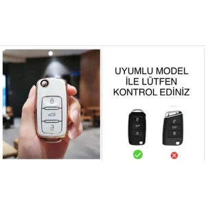 Şenyıldız Aksesuar Vw Tiguan Jetta Golf 5 Golf 6 Scirocco Polo Caddy Lüks Anahtar Koruma Kılıfı