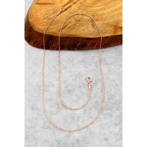 Rose Gümüş Zincir 50 cm İnce Gümüş Kolye Forse Zincir 925 Ayar ZNC-36