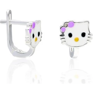 Kedi Gümüş Küpe Klipsli Çocuk Gümüş Küpe 925 Ayar KUPE-434