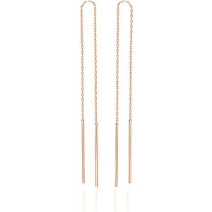 Zincirli Gümüş Küpe Rose Gümüş Zincir Kadın Küpesi 925 Ayar KUPE-449