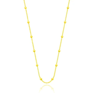 Gümüş Top Top Zincirli Kolye Yaldızlı Gümüş Kadın Kolye 925 Ayar UC-272