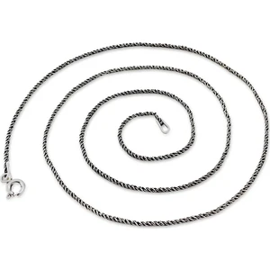 Gümüş Zincir 50 cm Oksitli Kadın Gümüş Kolye Zinciri 925 Ayar  ZNC-13