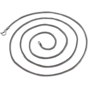 Uzun Gümüş Zincir 70 cm Oksitli Uzun Bay Bayan 925 Ayar Gümüş Zincir İtalyan Model ZNC-15