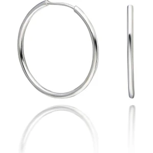 Kadın Gümüş Halka Küpe 20 mm Halka Küpe 925 Ayar KUPE-201