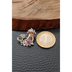 Şahmeran Broş Otantik Gümüş Yaka iğnesi Küçük Boy Kadın Broş BRS-160