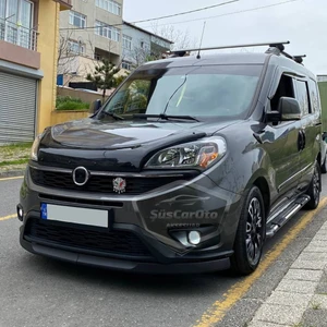 ŞüsCarOto Aksesuar Fiat Doblo D4 2015-2021 Uyumlu Üniversal Astra H Lip Esnek Ön Lip 2 Parça Tampon Altı Dil Karlık Ön Ek
