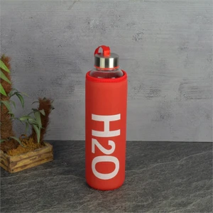 H2O 750 ml Cam Matara Kırmızı