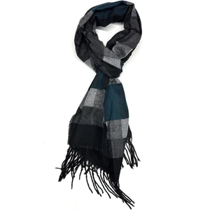 Füme - Yeşil Ekose Desen Erkek Kaşkol K557