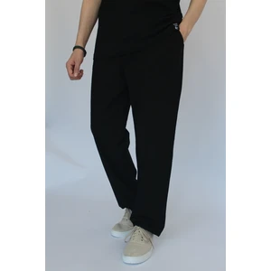 Nobility Jean Unisex Yazlık Beli Lastikli Rahat Siyah Keten  Pamuklu Serin Tutan İpli Bol Keten Pantolon