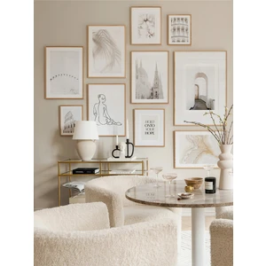 10 Parça Ahşap Çerçeve Görünümlü Mdf Tablo Seti