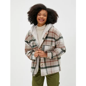 Oversize Oduncu Gömlek Ceket Kapüşonlu Içi Peluş