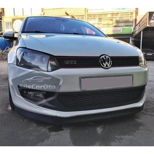 ŞüsCarOto Aksesuar Vw Polo Mk5 6r-6c 2009-2017 Uyumlu Üniversal Astra H Lip Esnek Ön Lip 2 Parça Tampon Altı Dil Karlık Ön Ek