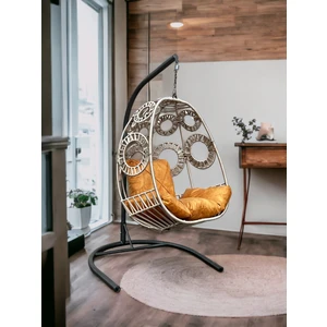 Tu Tienda Çember Desenli Makrome Ip Örgü Salıncak,sarı