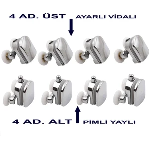 Duşakabin / Cam Kabin Tekerleği 8 Li Takım (4 Alt+4 Üst)