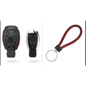 Şenyıldız Aksesuar Mercedes Cls Cla Amg C180 E200 W204 Deri Anahtar Koruma Kılıfı ve Örgü Anahtarlık