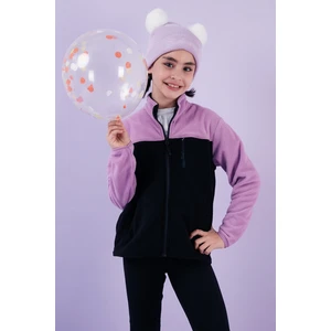 Yumuşak Dokulu Fermuarlı Renk Bloklu Dik Yaka Cepli Hırka Polar Unisex Çocuk POLAR 5905001