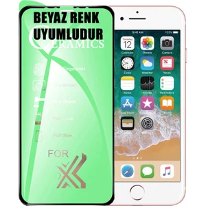 iPhone 7 Ekran Koruyucu 9d Seramik Nano Tam Kaplayan Kavisli Iphone 7-Beyaz