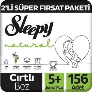 Natural 2'li Süper Fırsat Paketi Bebek Bezi 5+ Numara Junior Plus 156 Adet