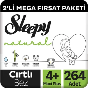 Natural 2'li Mega Fırsat Paketi Bebek Bezi 4+ Numara Maxi Plus 264 Adet