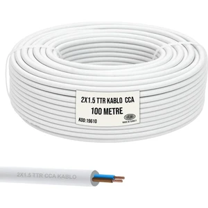 2 x 1.5 Ttr Kablo Cca Beyaz 100 mt BRK-215B