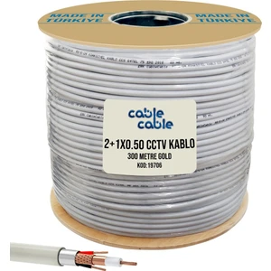 2+1 CCTV 0.50 Kamera Kablosu Gold 300mt Poke Pk-1016