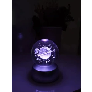 Renk Değiştiren Çok Renkli Satürn Küre Sevgili Anne Arkadaşa Hediye 3D Işıklı Ledli Cam Küre