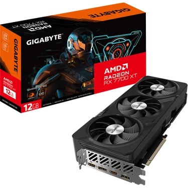 GIGABYTE RX 7700 XT GAMING OC 12GB DDR6 192 bit RGB LED AMD Radeon Ekran