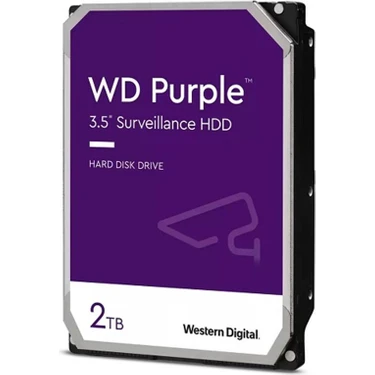 WD 2 Tb Wd 3.5 Purple Sata3 5400RPM 64MB 7/24 Guvenlık WD23PURZ (3 Yıl Resmı Dıst