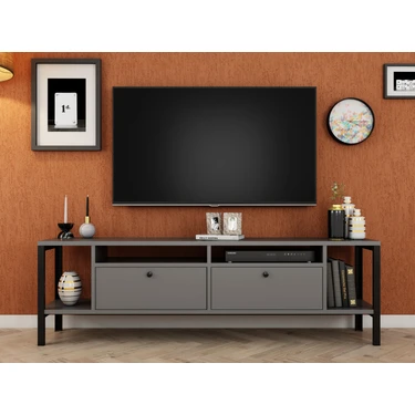 Belinda Metal Ayaklı Antrasit 180 cm Tv