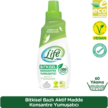 Life by Fakir %100 Bitkisel Bazlı Konsantre Çamaşır Yumuşatıcısı 1500 ml (60