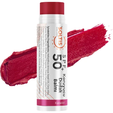 Soltis Nemlendirici Renkli Dudak Balmı SPF50+ Karadut, 5