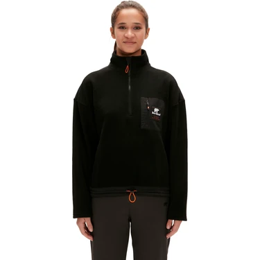 Bad Bear Eva Half-Zip Siyah Yarım Fermuarlu Kadın Polar