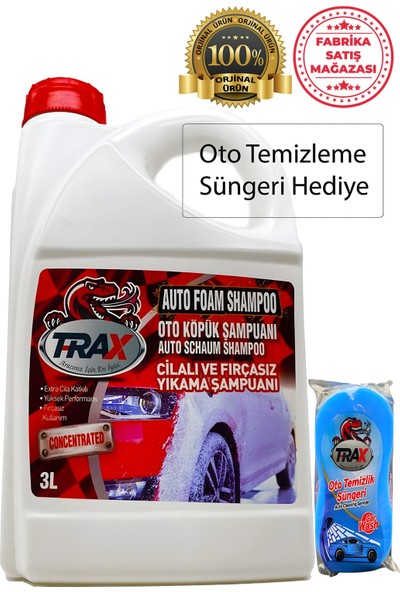 Aracınız İçin En İyisi T-Rax Konsantre Cilalı ve Fırçasız Oto Yıkama Köpüklü Şampuan Muhteşem Temizlik 3 Litre