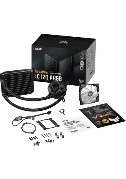 ASUS TUF GAMING LC 120 ARGB AIO AURA SYNC 120MM ADRESLENEBİLİR RGB FAN NCVM KAPLAMALI RGB POMPA KAPAĞI SIVI CPU SOĞUTUCUSU V2