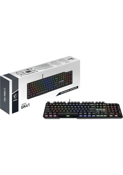 GG VIGOR GK41 LR TR MEKANIK GAMING KLAVYE KAILH LINEAR RED SWITCHES, 10 BOLGEDE 10 DAN FAZLA RGB LED AYDINLATMA EFEKTI. TURKCE Q