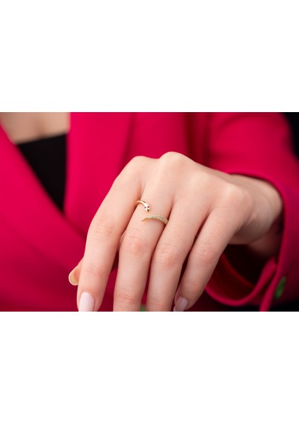 Pembe Gözlü Yılan Yüzük Kadın 14 Ayar Altın fiyatları