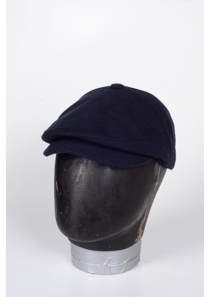 Düğmeli Klasik Kasket Lacivert Kasket Kaşe Kışlık Kumaş Şapka modelleri