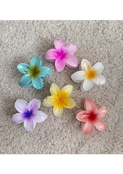 Orta Boy 6'lı Rengarenk Lotus Çiçeği Mandal Toka 6 cm indirimleri