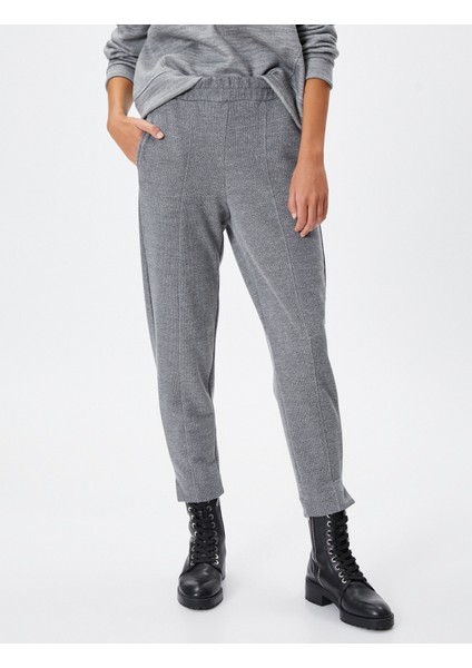 Jogger Eşofman Altı Beli Lastikli Cepli Nervürlü modelleri