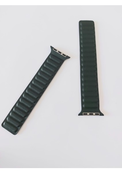 Apple Watch Uyumlu Deri Kordon 38/40/41 mm Çam Yeşili