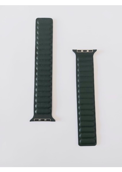 Apple Watch Uyumlu Deri Kordon 38/40/41 mm Çam Yeşili modelleri