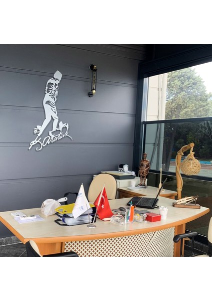 Atatürk Metal Duvar Tablosu - 70 cm Altın - Ev ve Ofis Dekorasyonu - Atatürk İmza Tablosu Kocatepe - Atatürk Portre - Tablolar APT741 fiyatları
