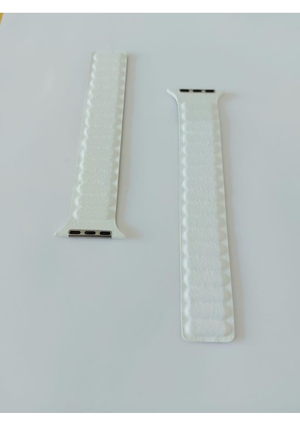 Apple Watch Uyumlu Deri Kordon 42/44/45 mm Beyaz fırsatları