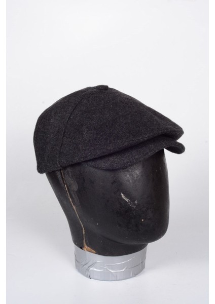 Düğmeli Klasik Kasket Antrasit Kasket Kaşe Kışlık Kumaş Şapka modelleri