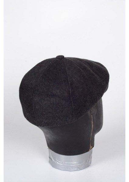 Düğmeli Klasik Kasket Antrasit Kasket Kaşe Kışlık Kumaş Şapka fırsatları
